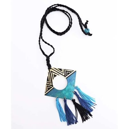 Collana Tatuyo turchese blu e nero