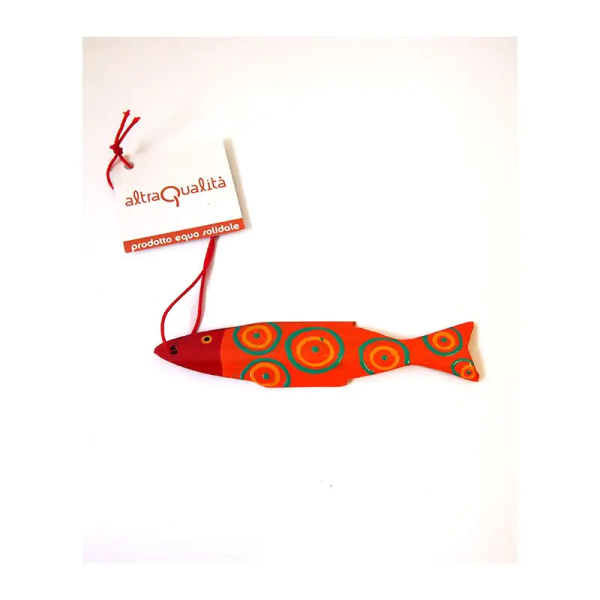 Decorazione Pesce Arancio bambù (11×2,6cm)