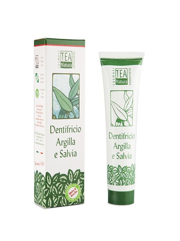 Dentifricio Argilla e Salvia dolcificato con Malto di Riso Bio (75ml) - TeaNatura