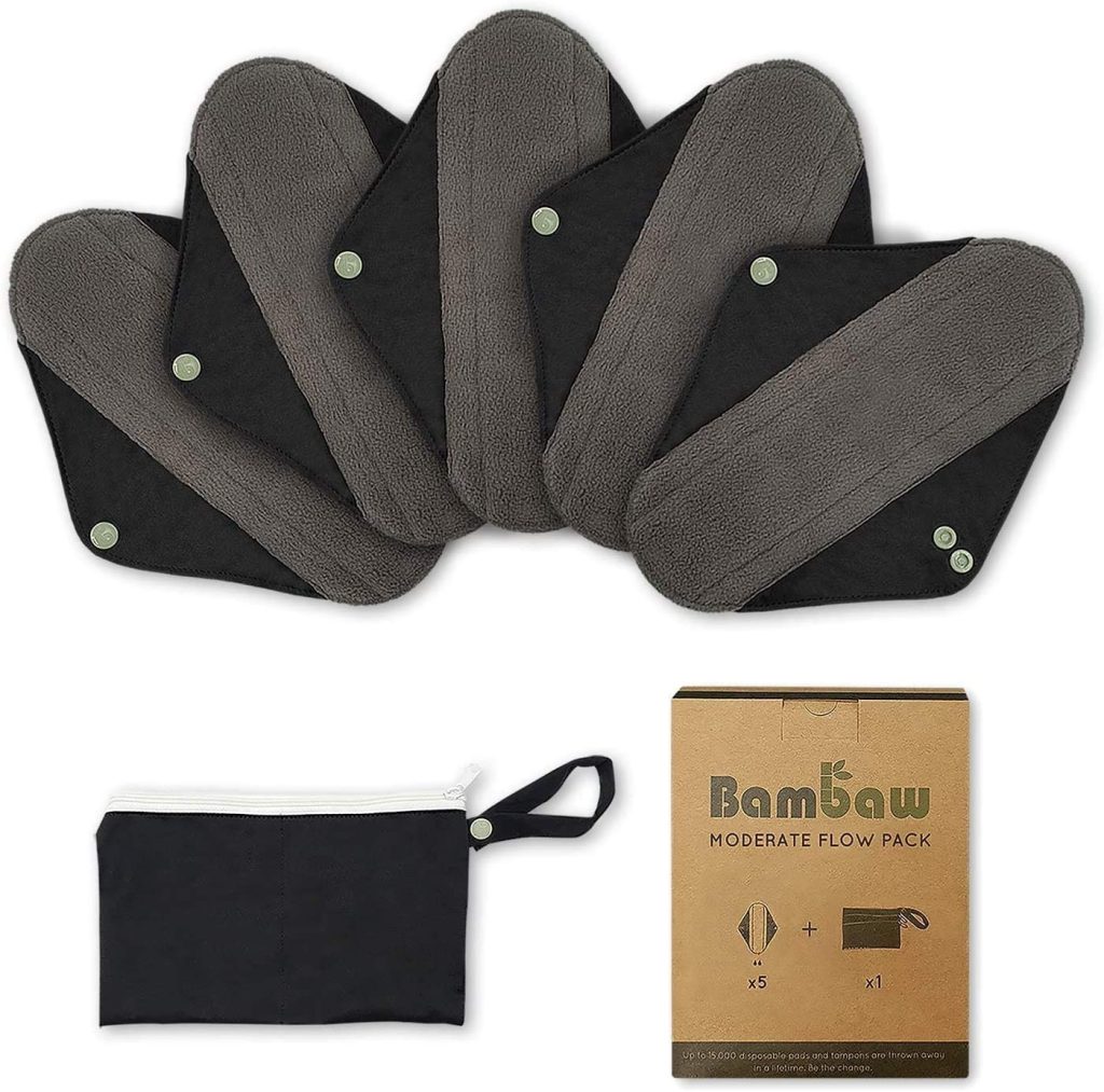 Kit 5 Assorbenti lavabili in bambù + Bustina (flusso abbondante)