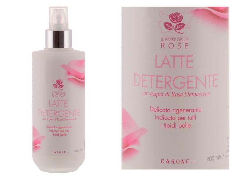 LATTE detergente BIO con rosa damascena (200ml) "Il Paese delle Rose" - Carone