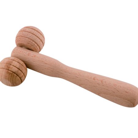 Massaggiatore 2 ruote piccolo in legno grezzo (lunghezza 12cm) - Carone