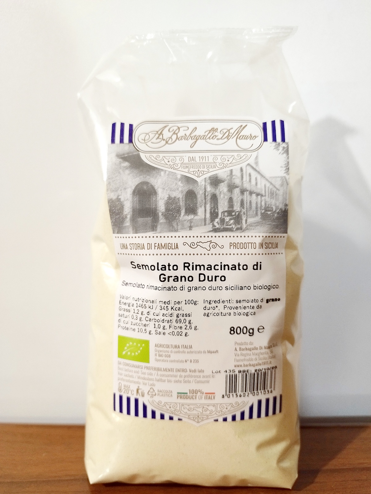 Semola Rimacinata di Grano Duro Bio (800gr)