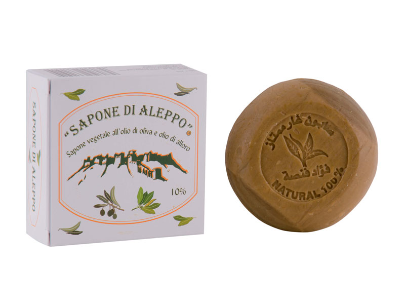 SAPONETTA DI ALEPPO olio d’oliva e olio di alloro 10% (100 g)