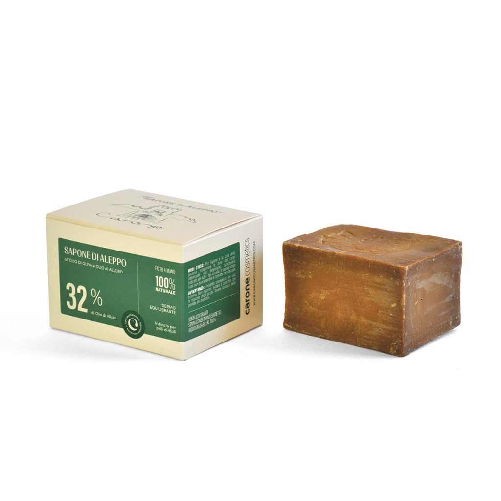 Sapone di Aleppo con olio d’oliva e olio di alloro 32% (200gr)